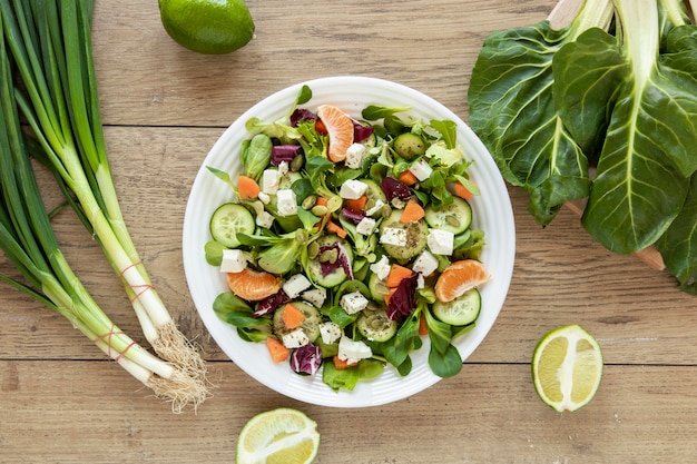 Plate with fresh salad