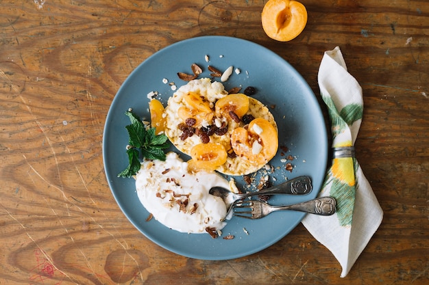 Plate with healthy filling breakfast