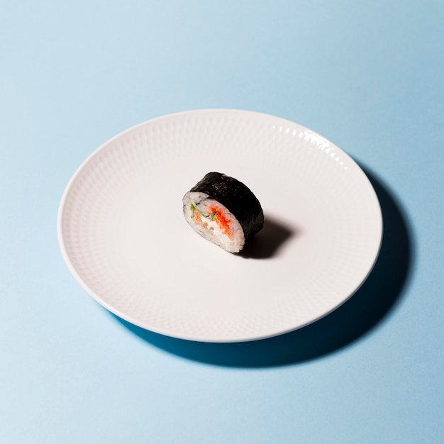 Plate with sushi roll