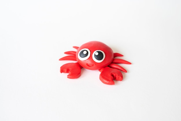 Play dough background with crab