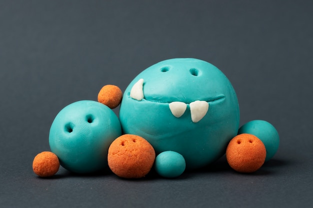 Free photo play dough monsters arrangement