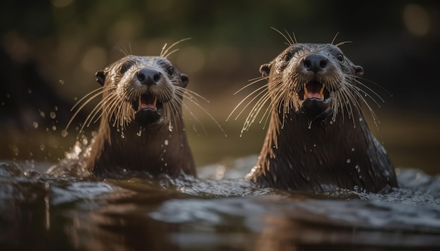 Free Photo playful seal swimming in pond looking cute generated by ai