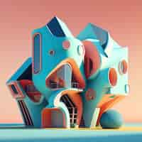 Free photo playful surrealist design grandiose ultramodern home generative ai geometric futuristic architecture