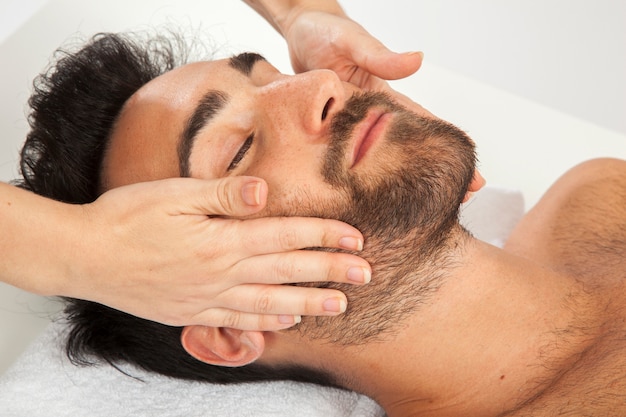 Pleasure face during the massage