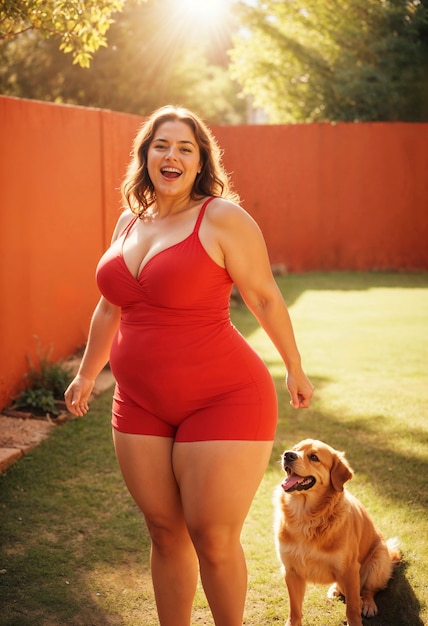 Free photo plus size woman posing