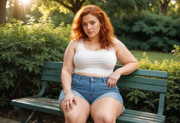 Free photo plus size woman posing