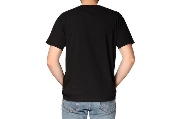 Free Photo png a guy in a black tshirt isolated on white background