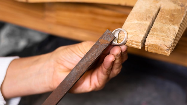 Polishing ring close-up