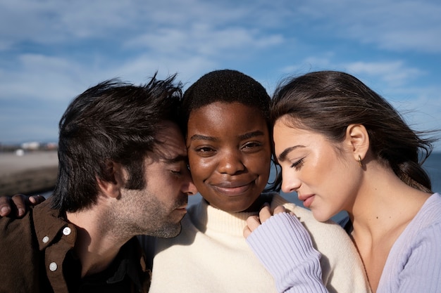 Polyamory people spending time together