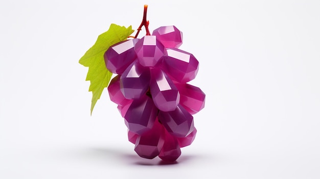 Free photo a polygonal 3d model of a grape on a white background