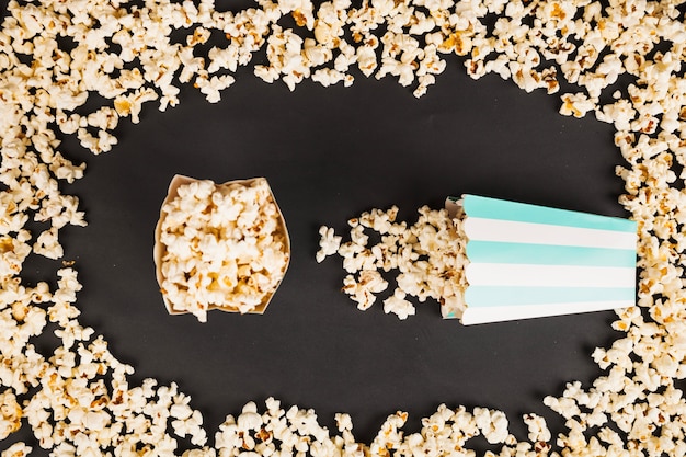 Free photo popcorn boxes in popcorn border