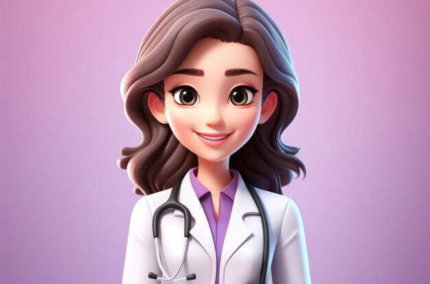 Portrait of 3d female doctor