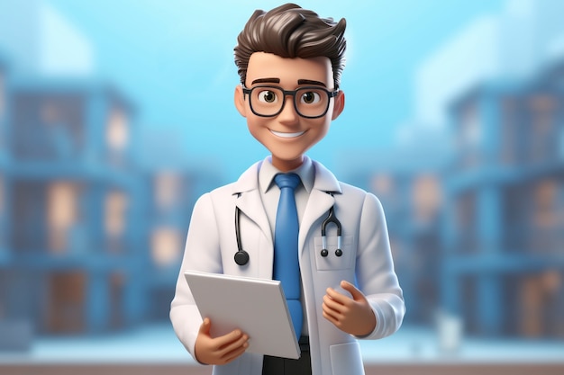 Portrait of 3d male doctor