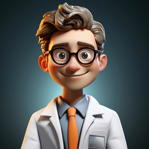 Free photo portrait of 3d male doctor