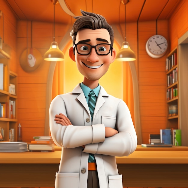 Free photo portrait of 3d male doctor