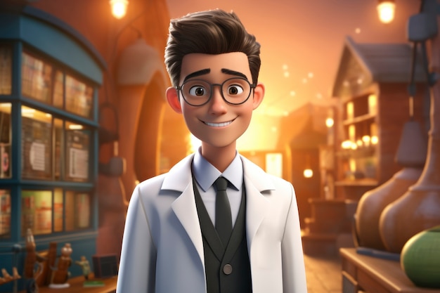 Portrait of 3d male doctor