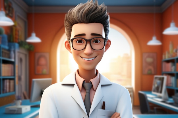 Free Photo portrait of 3d male doctor