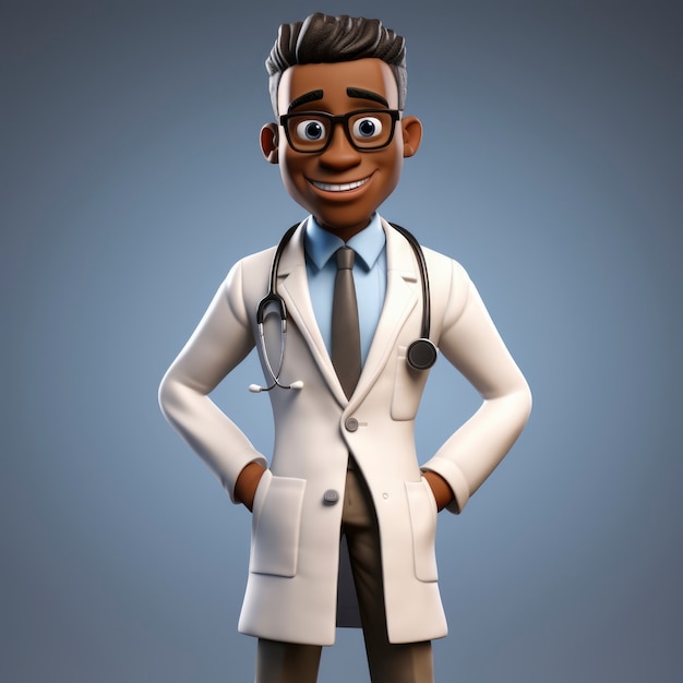 Free photo portrait of 3d male doctor