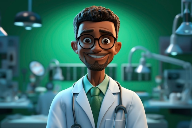 Free Photo portrait of 3d male doctor