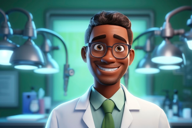 Free Photo portrait of 3d male doctor