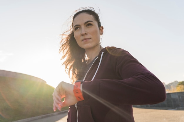 Portrait of active woman ready for training