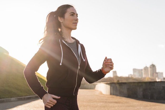 Portrait of active young woman outdoor