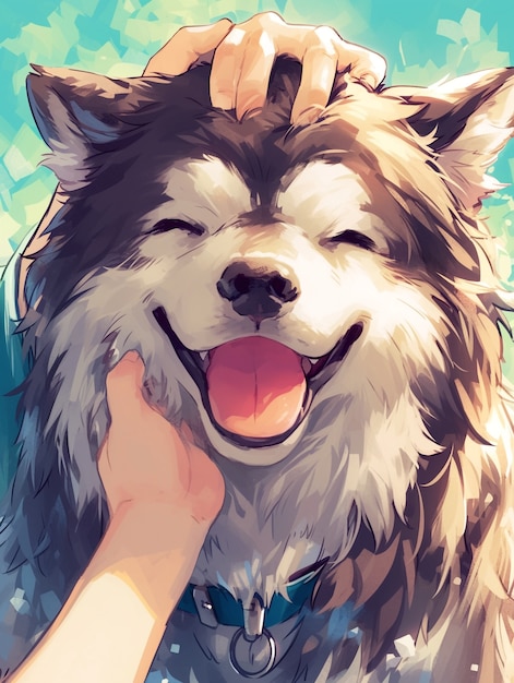 Free photo portrait of adorable anime dog