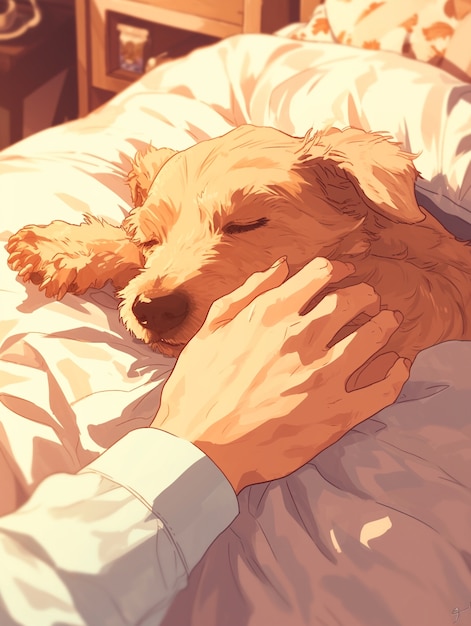 Portrait of adorable anime dog