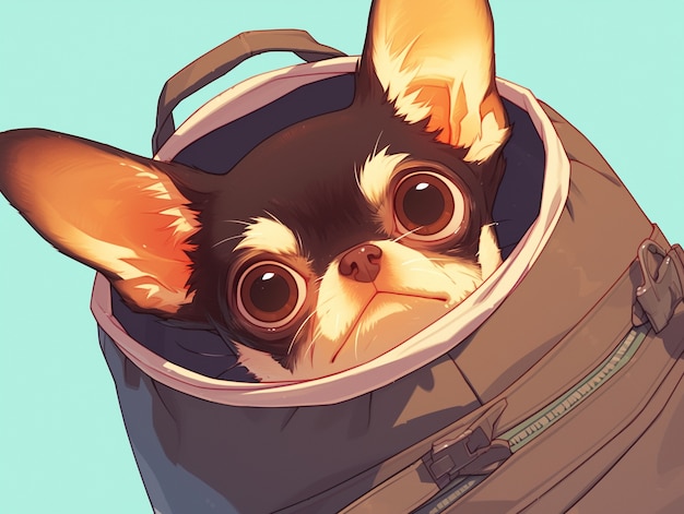 Portrait of adorable anime dog