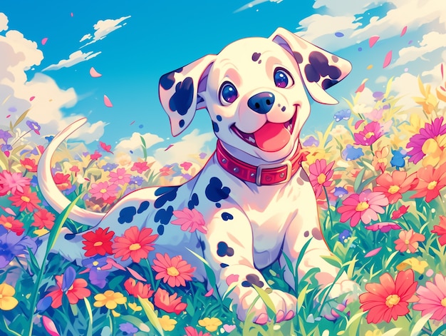 Portrait of adorable anime dog