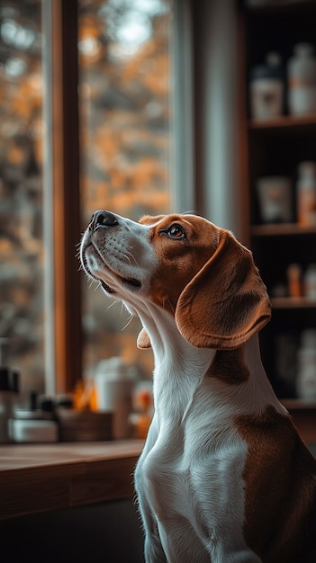 Portrait of adorable beagle