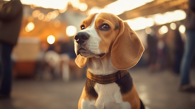 Free photo portrait of adorable beagle