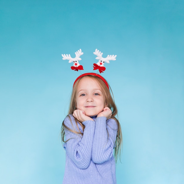 Portrait of adorable blonde girl