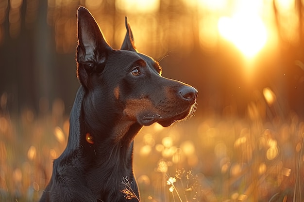 Free photo portrait of adorable doberman dog