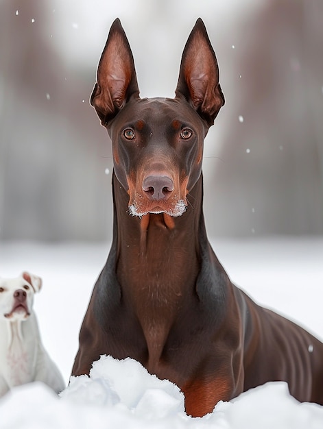 Free photo portrait of adorable doberman dog