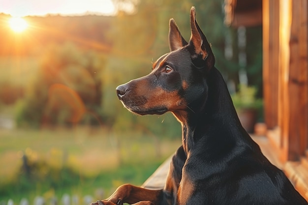 Free photo portrait of adorable doberman dog