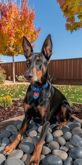 Free photo portrait of adorable doberman dog