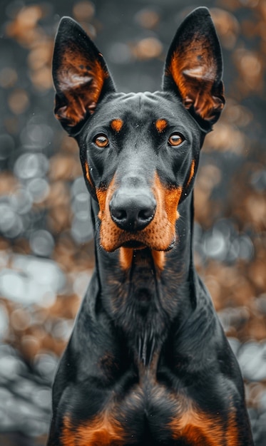 Free photo portrait of adorable doberman dog