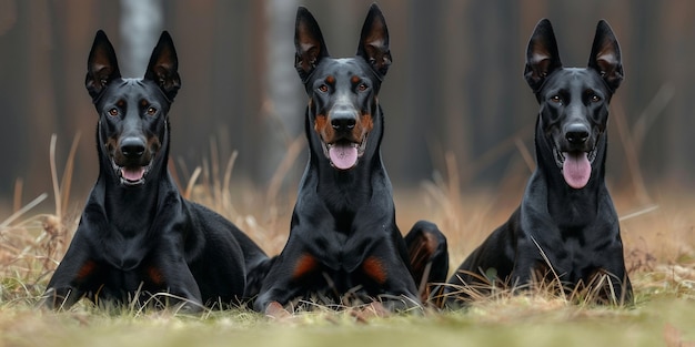 Free Photo portrait of adorable doberman dog