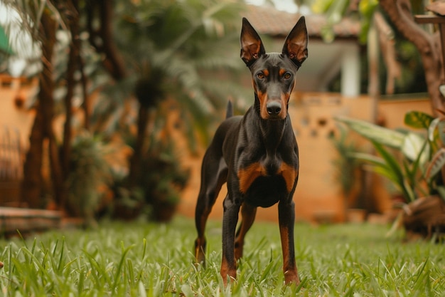 Free photo portrait of adorable doberman dog