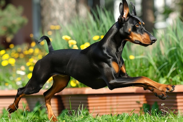 Free photo portrait of adorable doberman dog