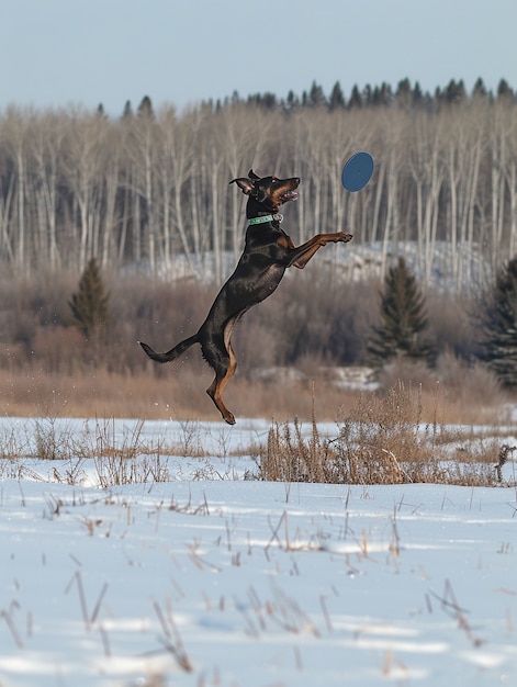 Free Photo portrait of adorable doberman dog