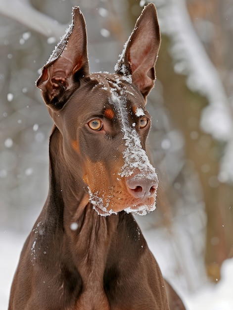 Free photo portrait of adorable doberman dog