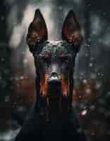 Free photo portrait of adorable doberman dog