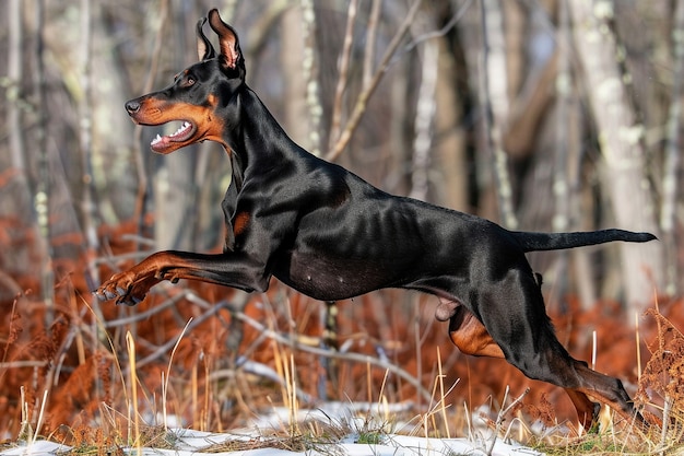 Free photo portrait of adorable doberman dog