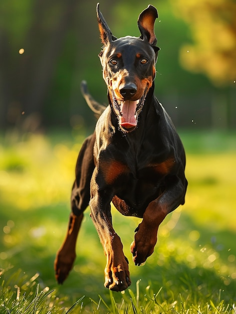 Free photo portrait of adorable doberman dog