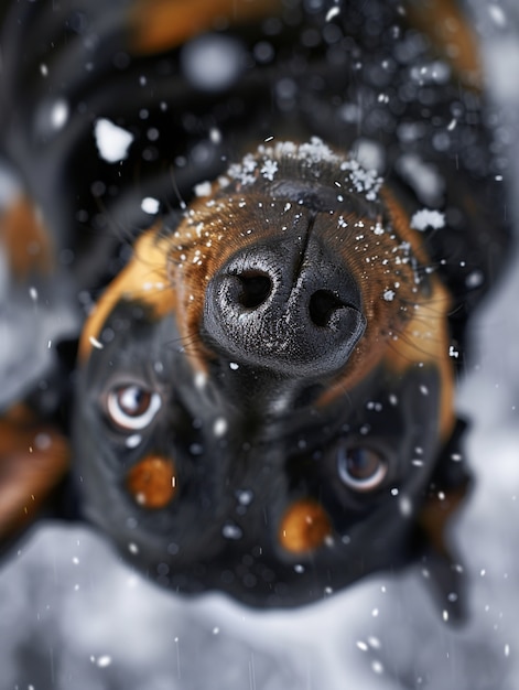 Free Photo portrait of adorable doberman dog