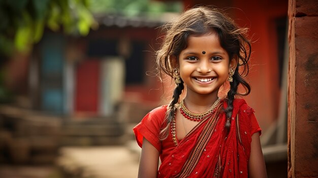 Portrait of adorable indian girl