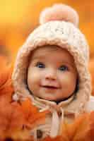 Free photo portrait of adorable newborn baby with hat