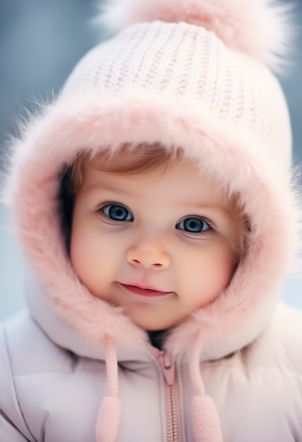 Free Photo portrait of adorable newborn baby with hat